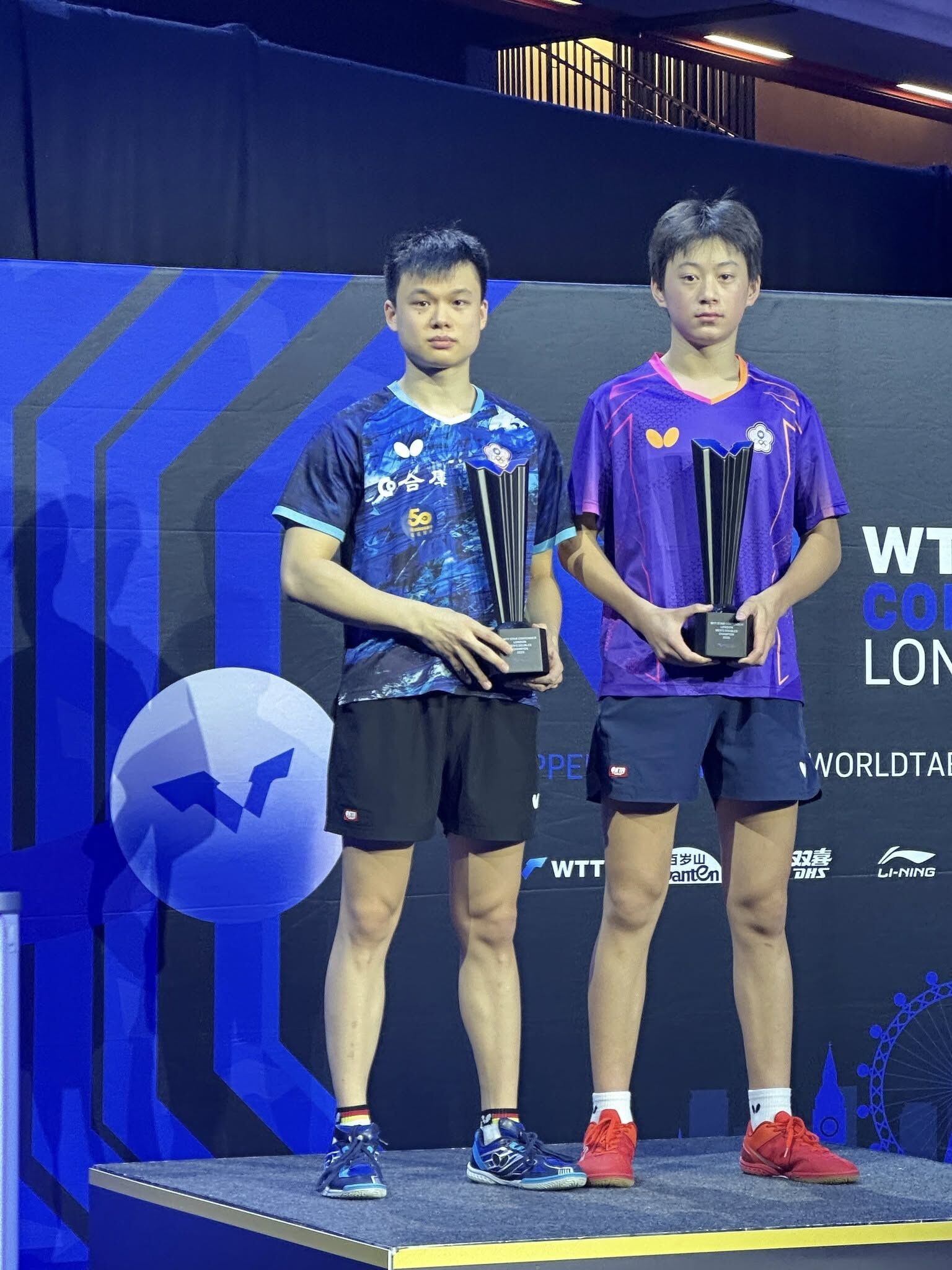 ▲台灣桌球男雙組合馮翊新與郭冠宏逆轉奪冠。（圖／翻攝合作金庫銀行桌球隊）