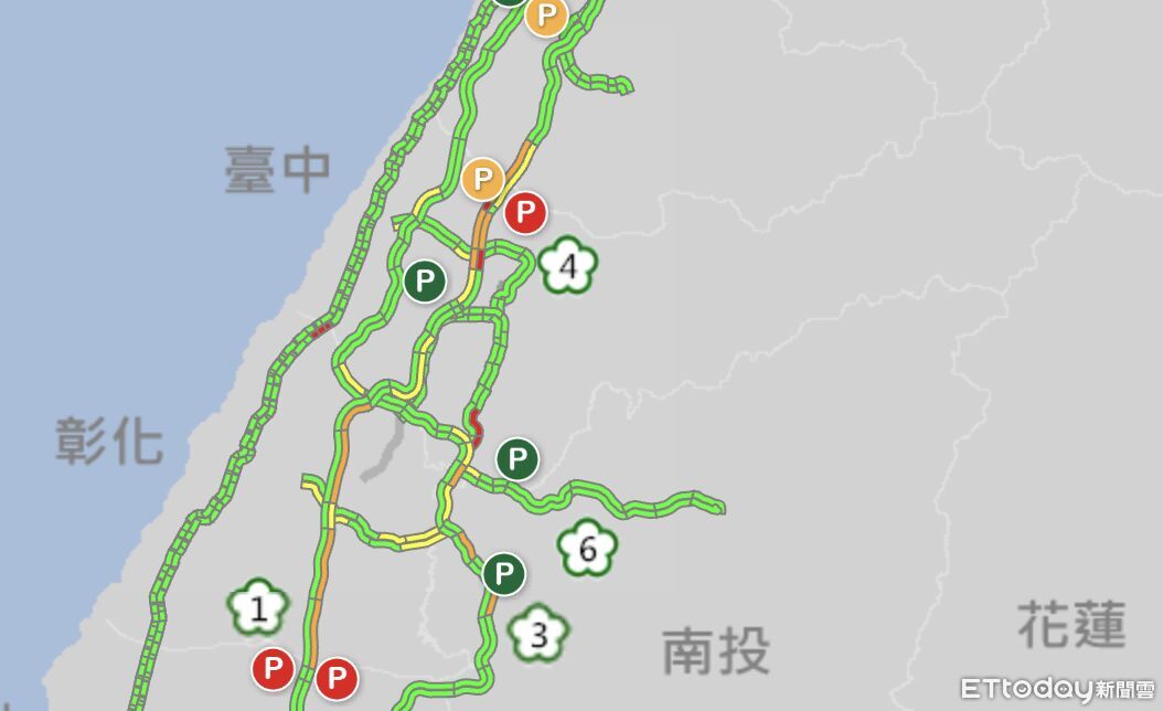 國道晚間多路段「時速不到40公里」 交通量估為平日1.2倍
