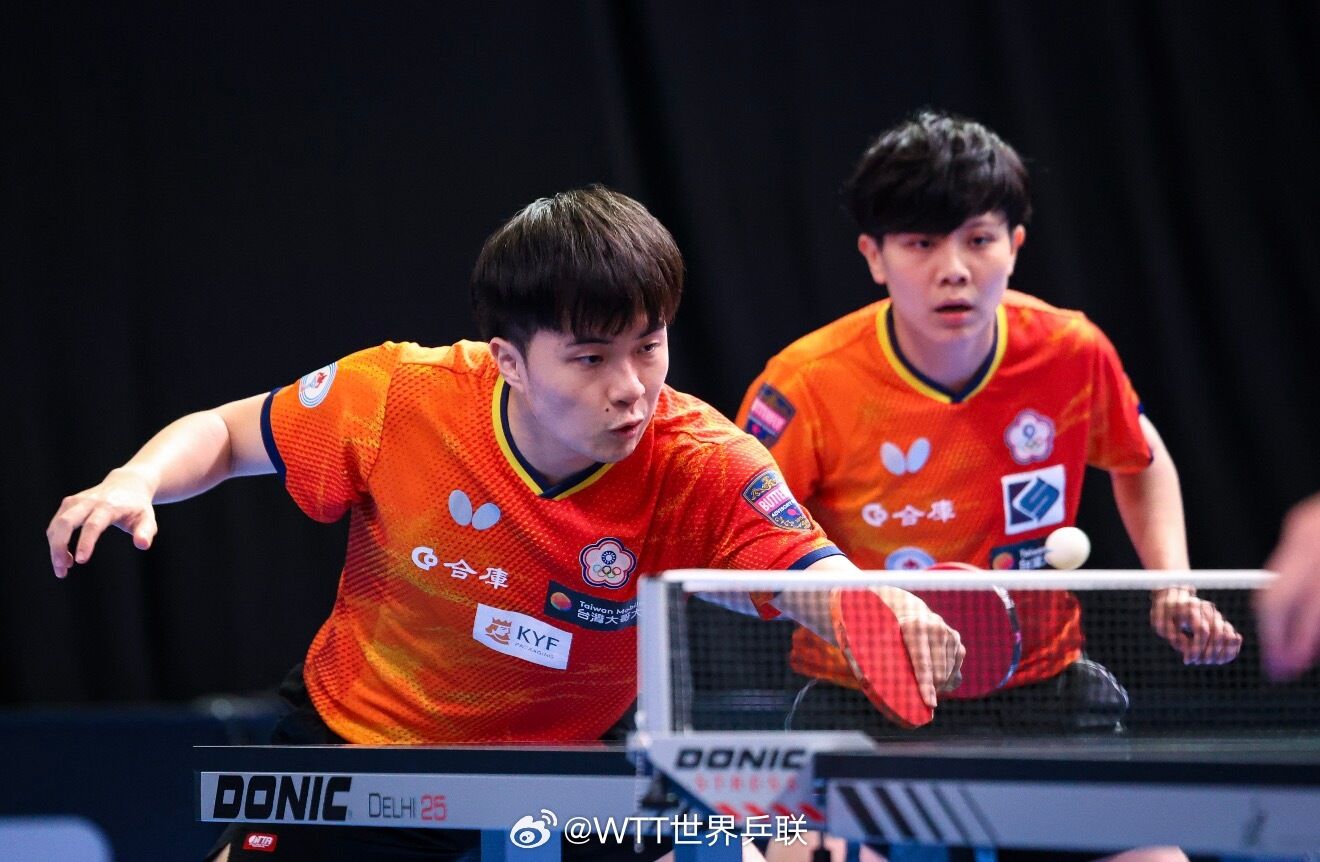 ▲▼WTT倫敦球星挑戰賽，林昀儒、鄭怡靜。（圖／翻攝自微博／WTT世界乒聯）