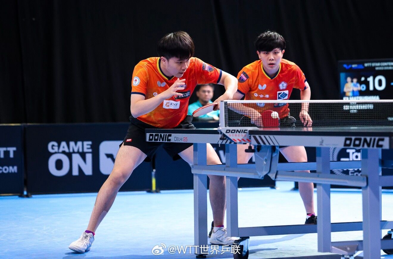 ▲▼WTT倫敦球星挑戰賽，林昀儒、鄭怡靜。（圖／翻攝自微博／WTT世界乒聯）