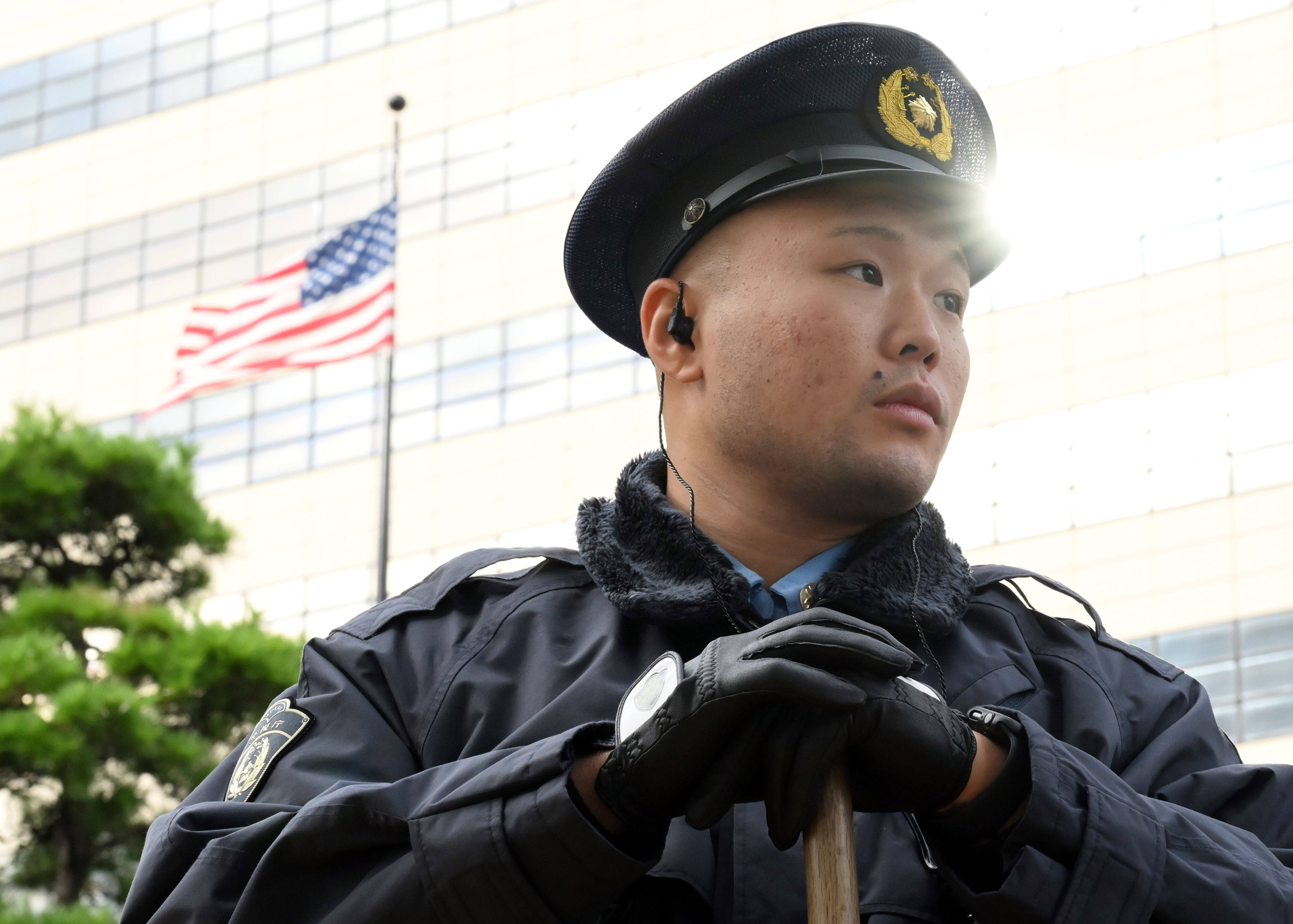 ▲▼警視廳針對位於東京都港區赤坂的美國駐日本大使館進行最高層級戒備。（圖／達志影像／美聯社）