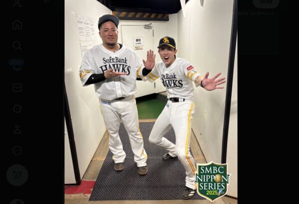 ▲軟銀山川穗高與周東佑京。（圖／截自福岡軟銀鷹X）