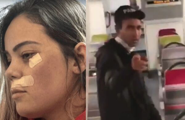 26歲女在空曠車廂遭男「掐脖脫褲」性侵　英勇女乘客出手救人。（圖／翻攝自X）