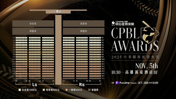 ▲▼中職11月5日頒獎典禮。（圖／中職提供）