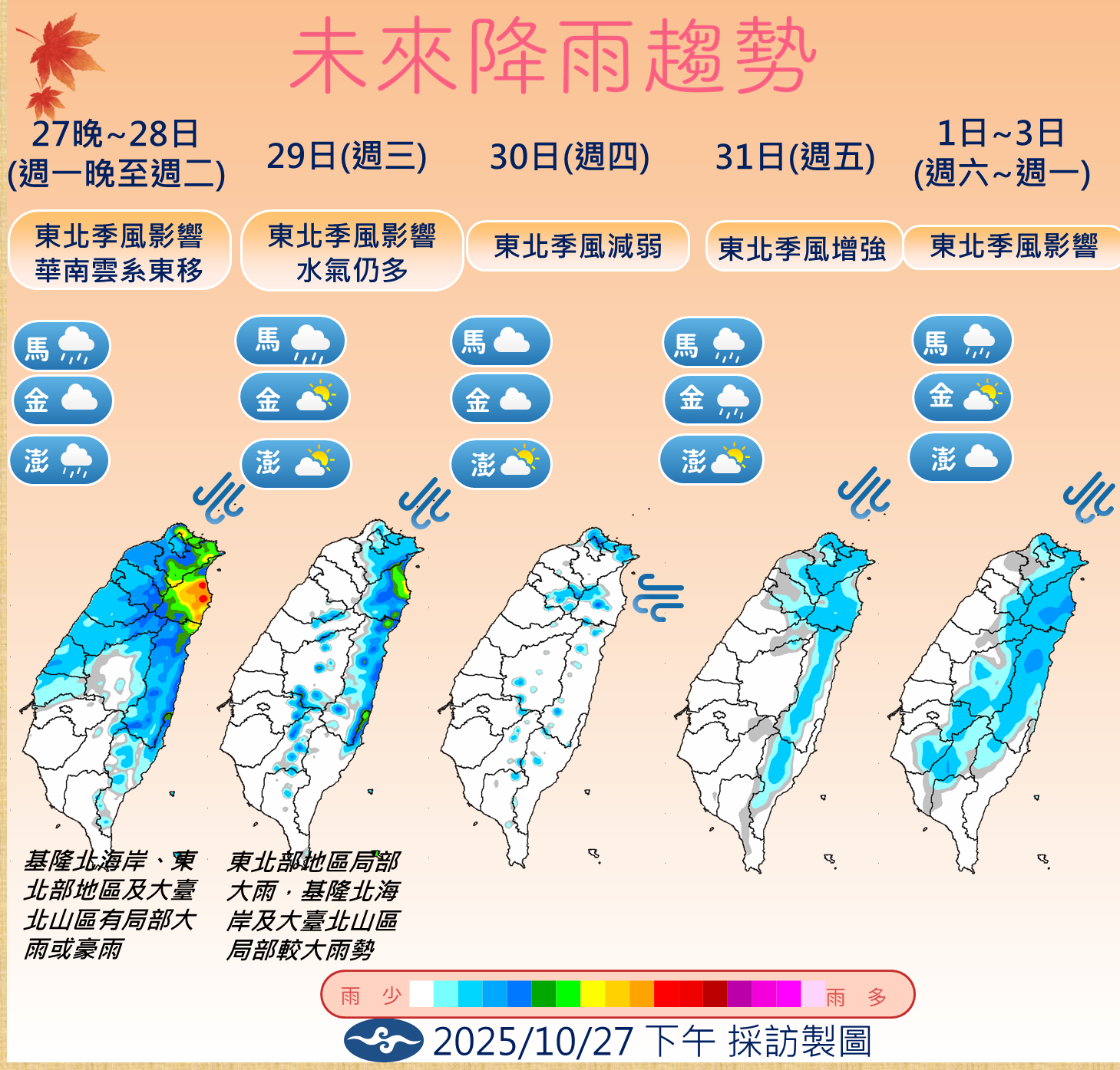 ▲▼未來一周天氣。（圖／氣象署提供）