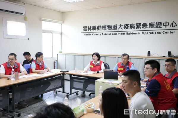 ▲行政院長卓榮泰主持非洲豬瘟中央災害應變會議，張麗善縣長線上向中央提五項建議。（圖／記者游瓊華翻攝）