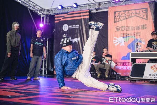 ▲2025總統盃街舞大賽，北區複賽霹靂舞孫振、神童Nana參賽。（圖／運動部提供）