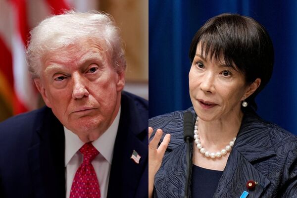 ▲日本首相高市早苗將於28日上午在東京與美國總統川普舉行首次面對面會談。（組圖／路透）