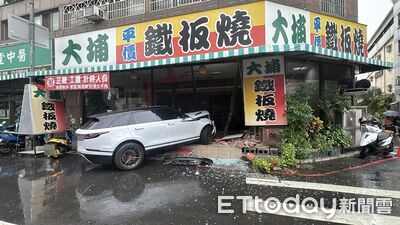 快訊／台中休旅車撞進大埔鐵板燒！　駕駛「頸部利刃傷」當場死亡