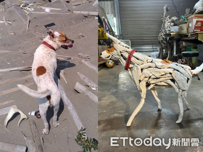 愛犬陪伴14年撿漂流木 他把回憶做成雕像:戴上項圈像你還在