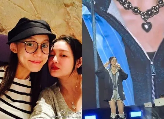 ▲范瑋琪的項鍊疑似裝著大S骨灰。（圖／翻攝自微博）