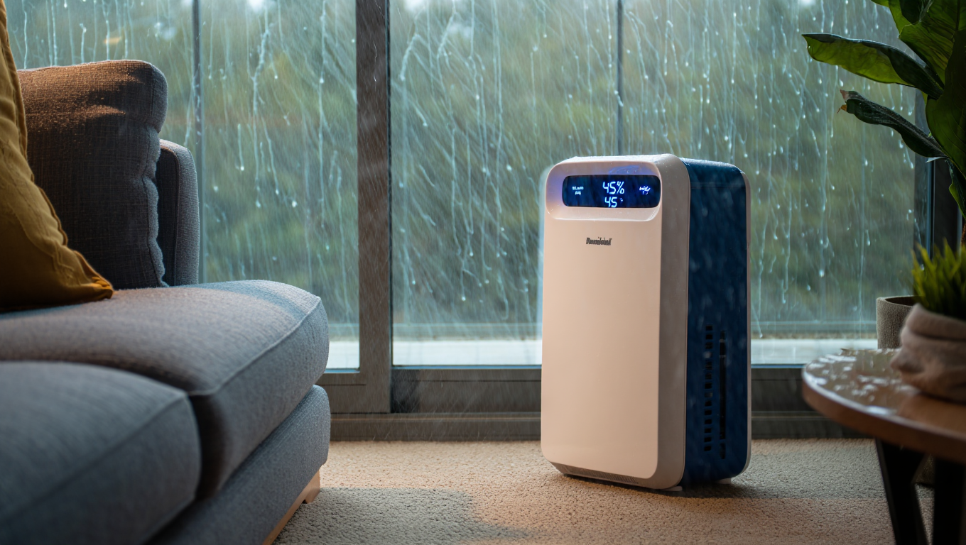 ▲除濕機,濕度,潮濕,除濕。（示意圖／Reve AI製圖）