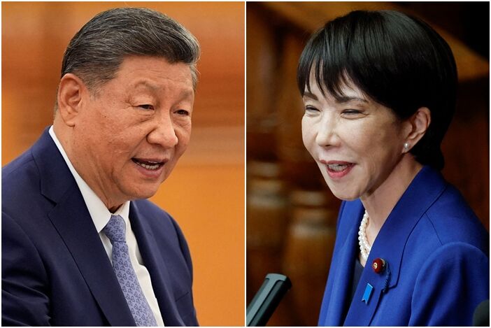 ▲▼ 中國國家主席習近平和日本首相高市早苗。（圖／路透）