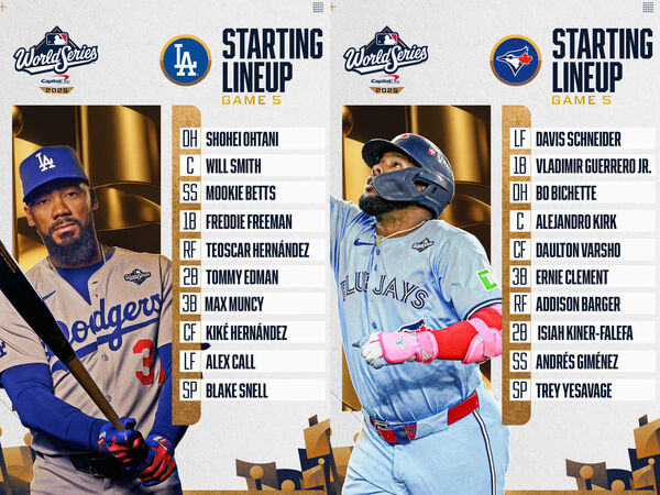 ▲▼     世界大賽G5先發打線        。（圖／MLB X）