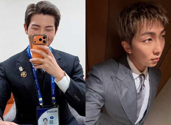 ▲BTS 隊長RM登APEC發表主題演講。（圖／翻攝自IG／RM）