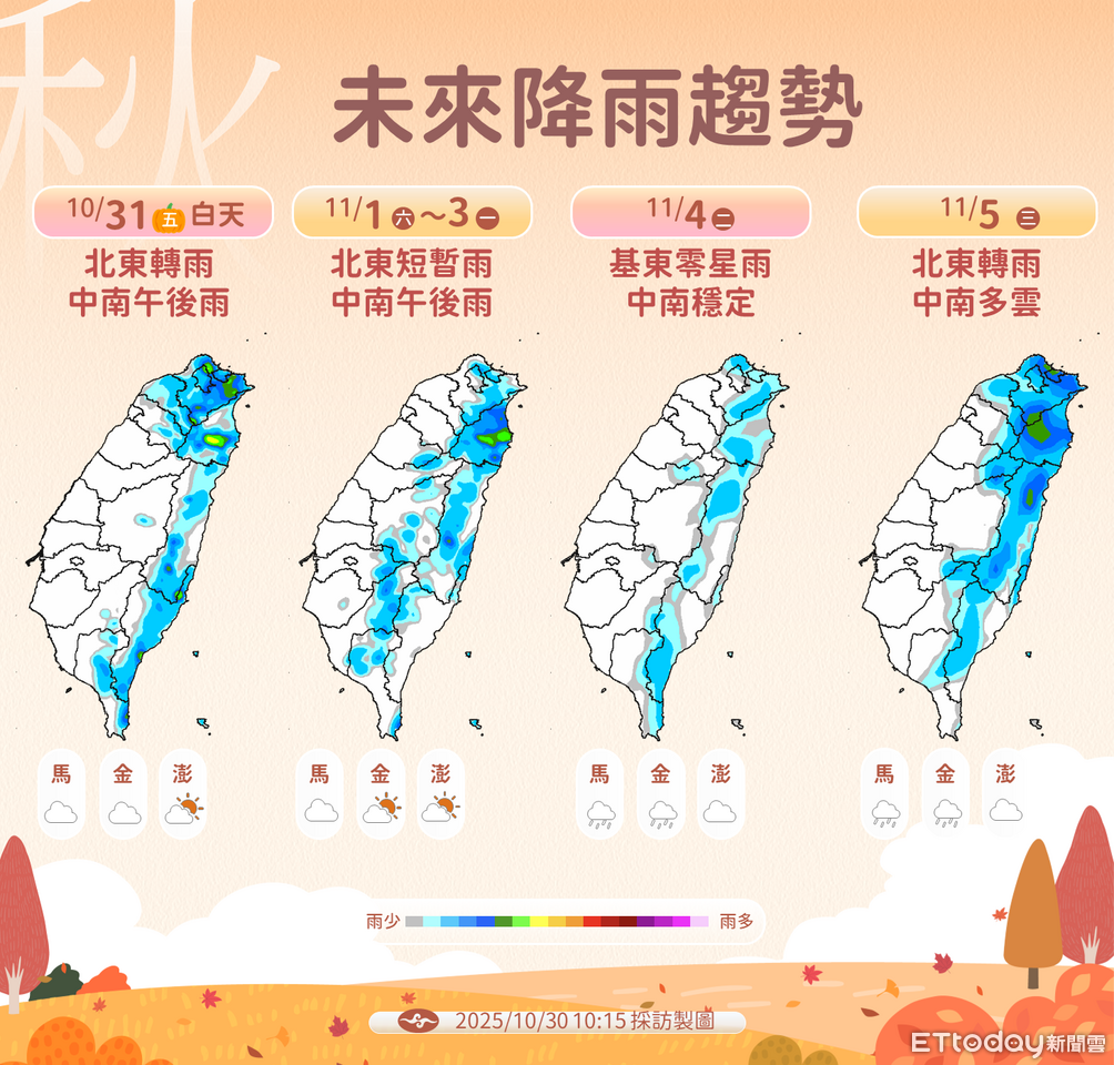 明天起北東有雨又降溫 周末還有熱帶系統發展