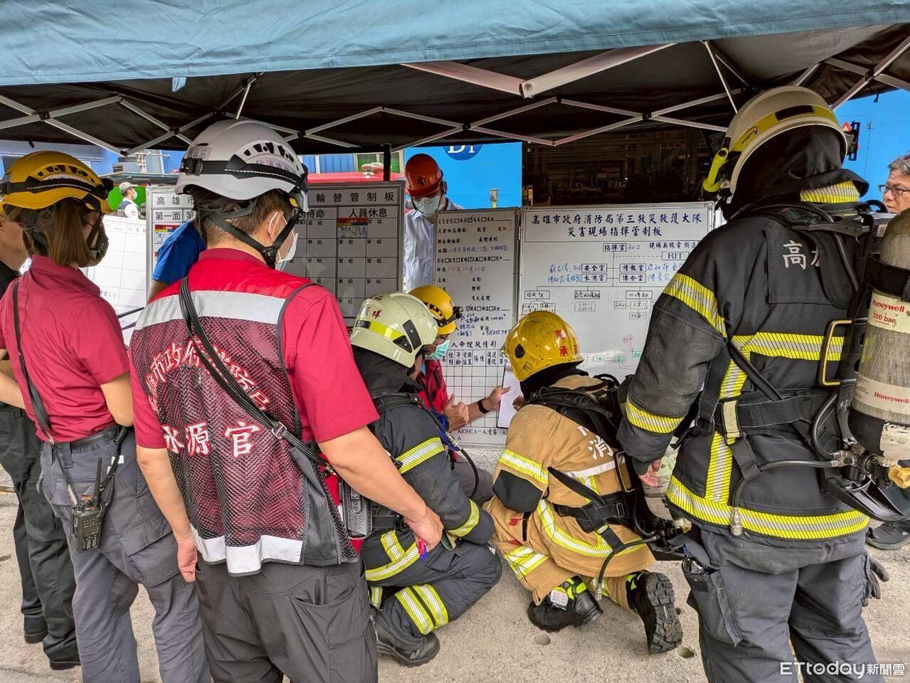 高雄消防局聯手中鋼鋁業演練 機器人、空拍機強化救災