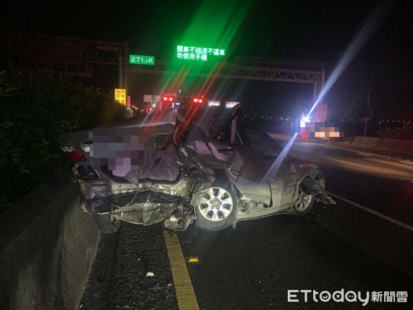 ▲國道北上217.63公里處車禍，疑犬隻闖國道釀禍。（圖／記者翁伊森翻攝，下同）