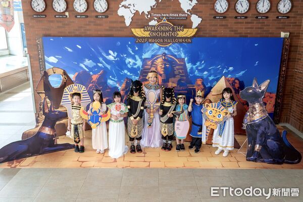 ▲葳格小學北屯校區萬聖節主題活動，校園瞬間化身古埃及王國。（圖／記者游瓊華翻攝）