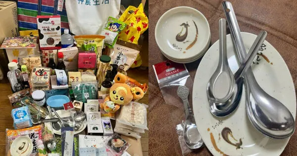 日本女網友分享滿地台灣伴手禮與日用品，直呼「台灣是最棒的」，引發網友熱議。（圖／翻攝自Threads／@minuitsama）