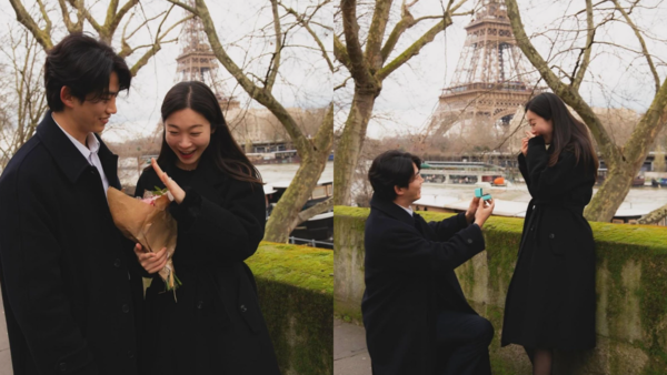 ▲▼ 玉澤演向素人女友下跪求婚。（圖／翻攝自The Best Photo Paris IG）