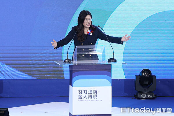 ▲國民黨全代會，新任黨主席鄭麗文致詞。（圖／記者林敬旻攝）