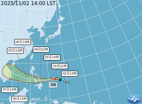 ▲▼海鷗颱風。（圖／氣象署提供）