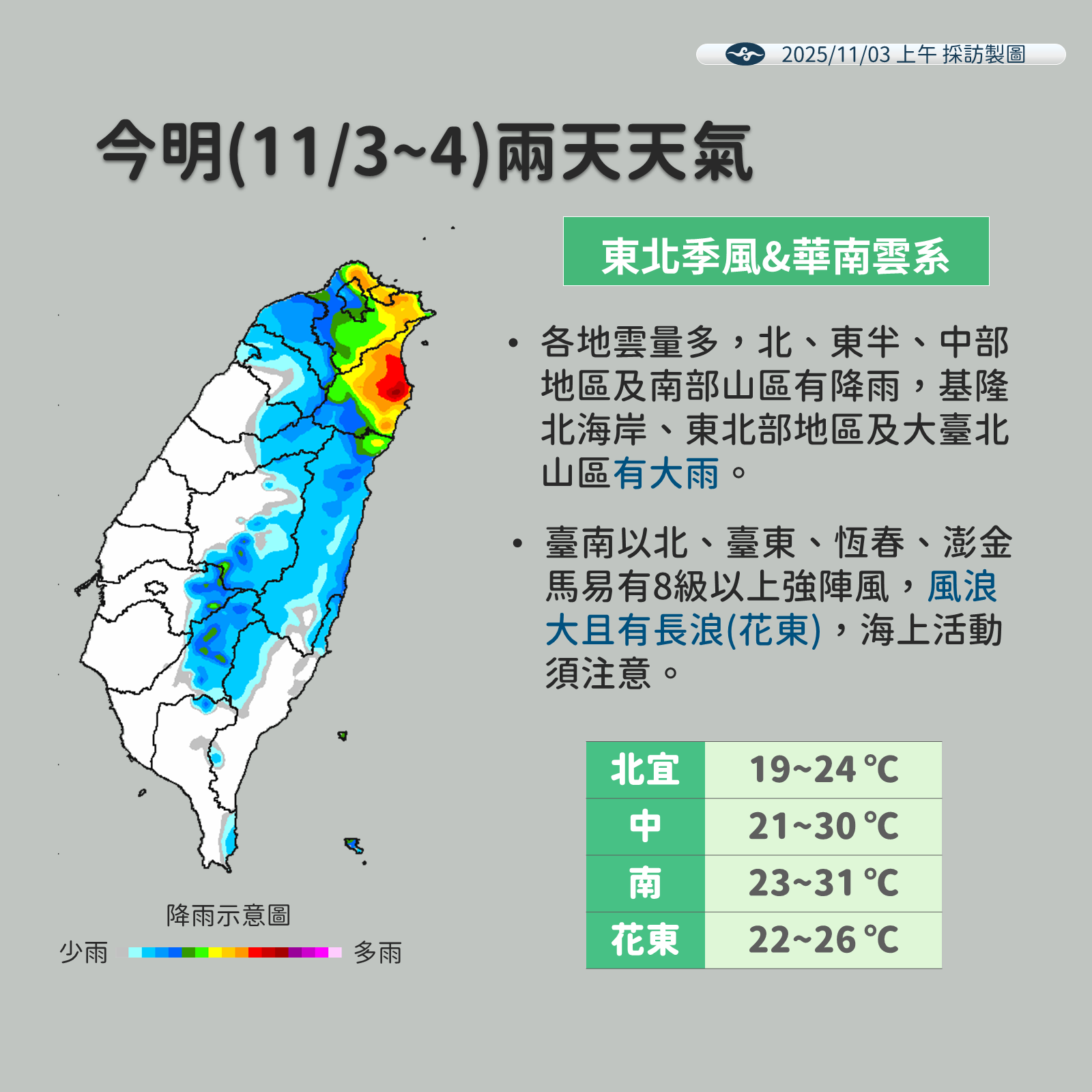 ▲▼未來一周天氣。（圖／氣象署提供）