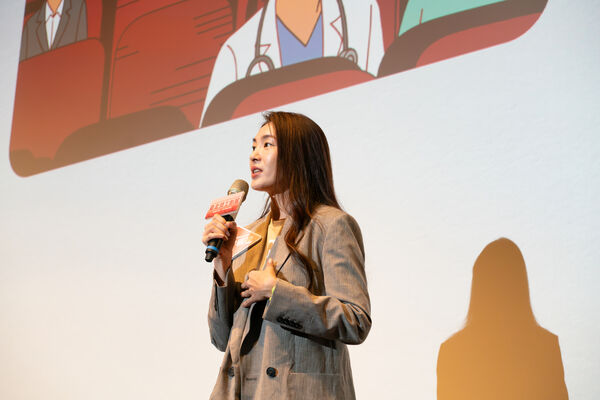 ▲曾珮瑜分享在臺北勞工影展的觀影心得。（圖／電影戲劇業職業工會提供）