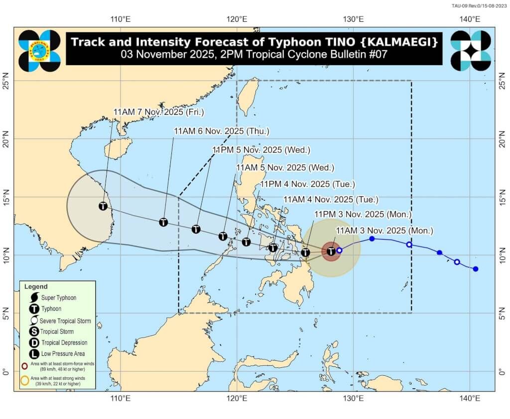 ▲▼颱風「海鷗」路徑預測。(圖/菲律賓氣象局)