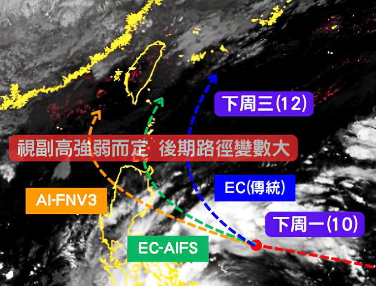 3可能路徑！　準鳳凰颱風估「拋物線北上」