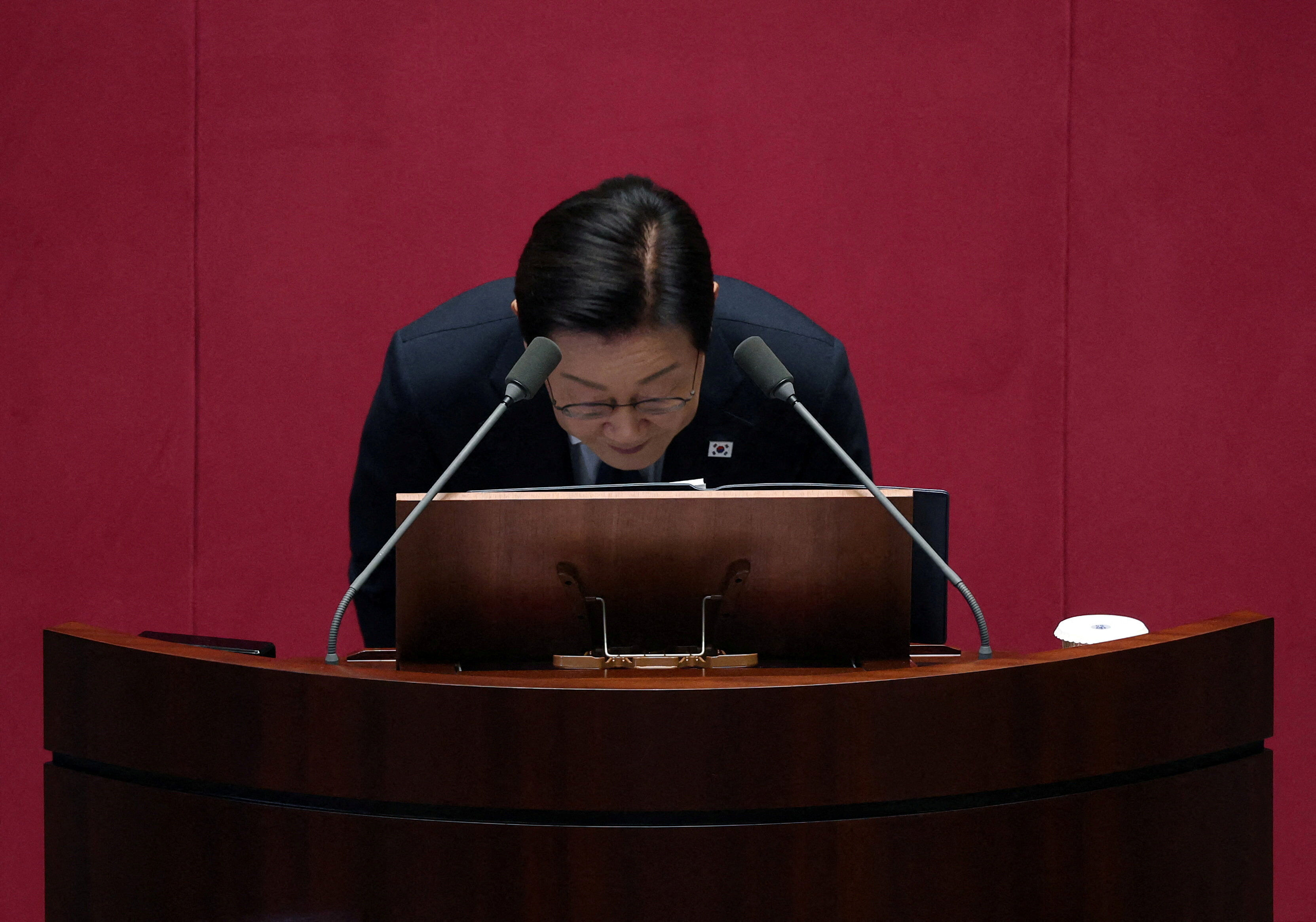 ▲▼南韓總統李在明4日上午在國會針對明年總預算進行施政演說，強調國家對於AI的投資計畫。（圖／路透）