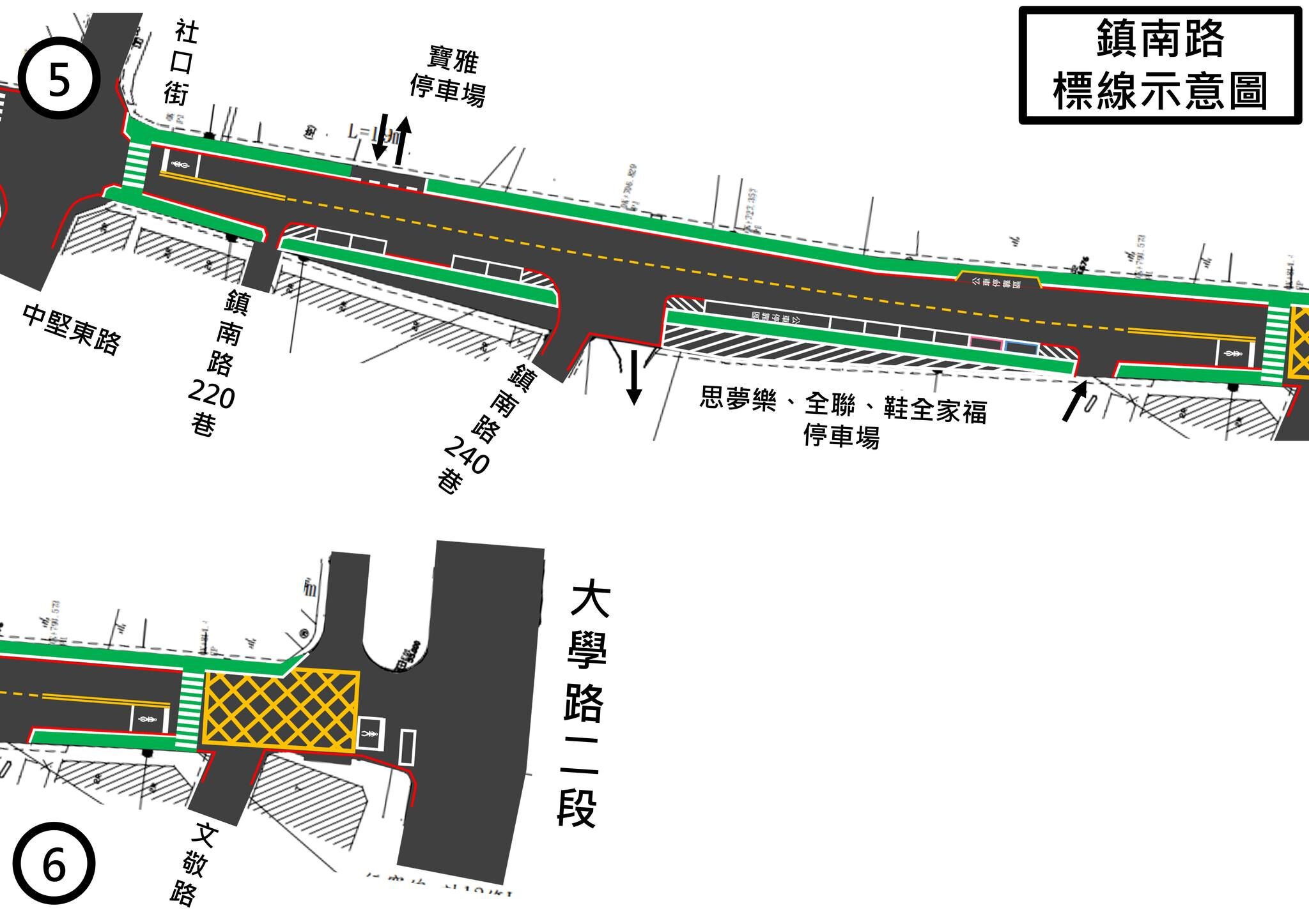 ▲▼停車格怪怪的「畫到路中央」？斗六市長親解：未來設行人道。（圖／翻攝林聖爵臉書）