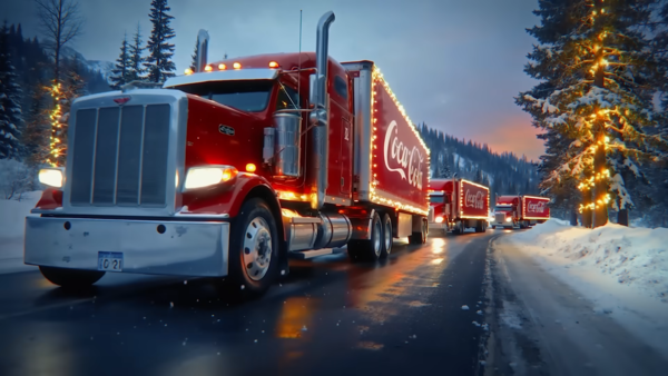 ▲▼可口可樂以AI製作假日車隊廣告。（圖／可口可樂YouTube）