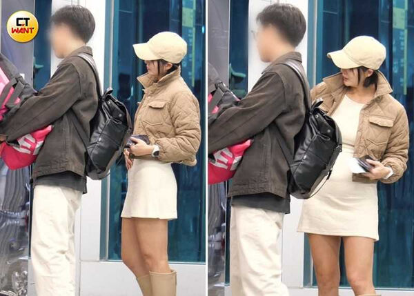 雙喜臨門1／黃沐妍戴婚戒攜男友離開台灣　照鏡撫凸肚爆有孕