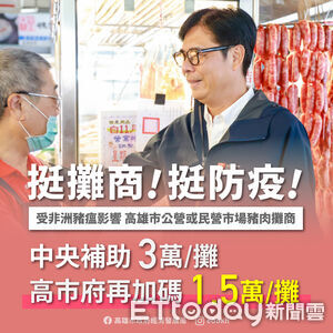 配合防疫傳統市場豬肉攤自主停業 高雄市加碼補助1.5萬