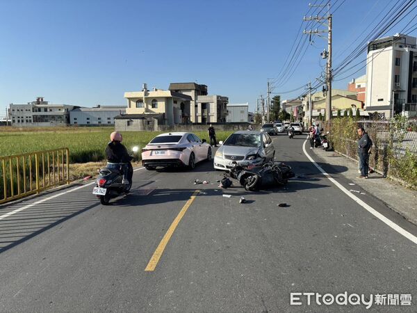 ▲▼彰化4車追撞             。（圖／記者唐詠絮翻攝）