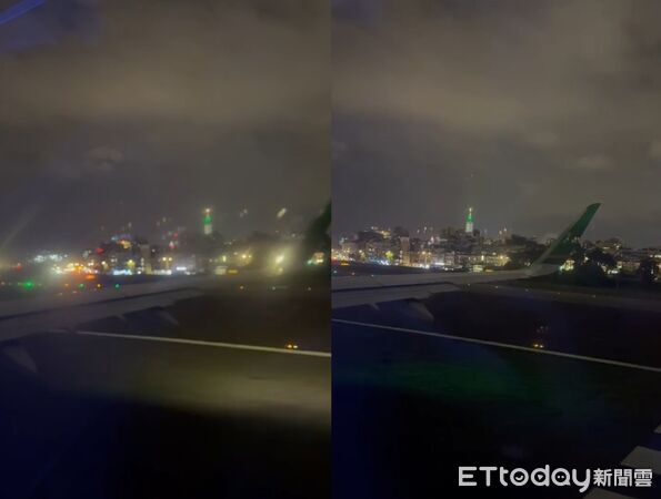 ▲松山機場驚傳飛機爆胎。（圖／記者鄭逢時攝）