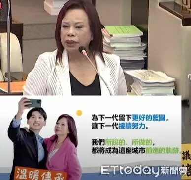 ▲曾培雅總質詢大讚黃偉哲財政成績，指出市府還債近160億元、取得價值400億砲校土地。（記者林東良翻攝）