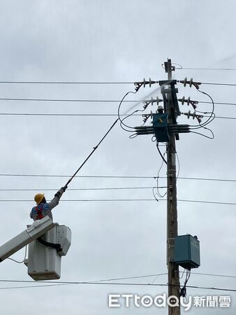 ▲防颱修剪作業進行中，清除可能影響電線的樹枝，預防停電風險。（圖／記者游瓊華翻攝）