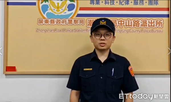 ▲潮州分局中山路派出所所長謝東穎說明警方處理作為。（圖／記者陳崑福翻攝）