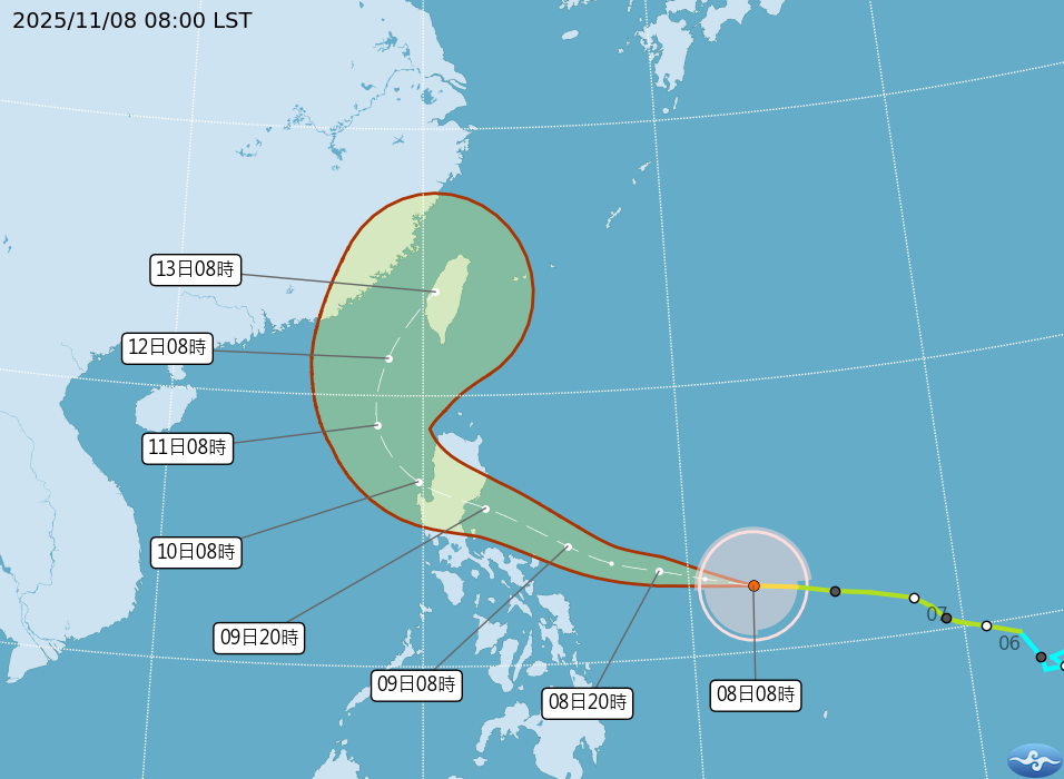 鳳凰颱風「周三晚登陸中部」 周一上午海警、周二陸警