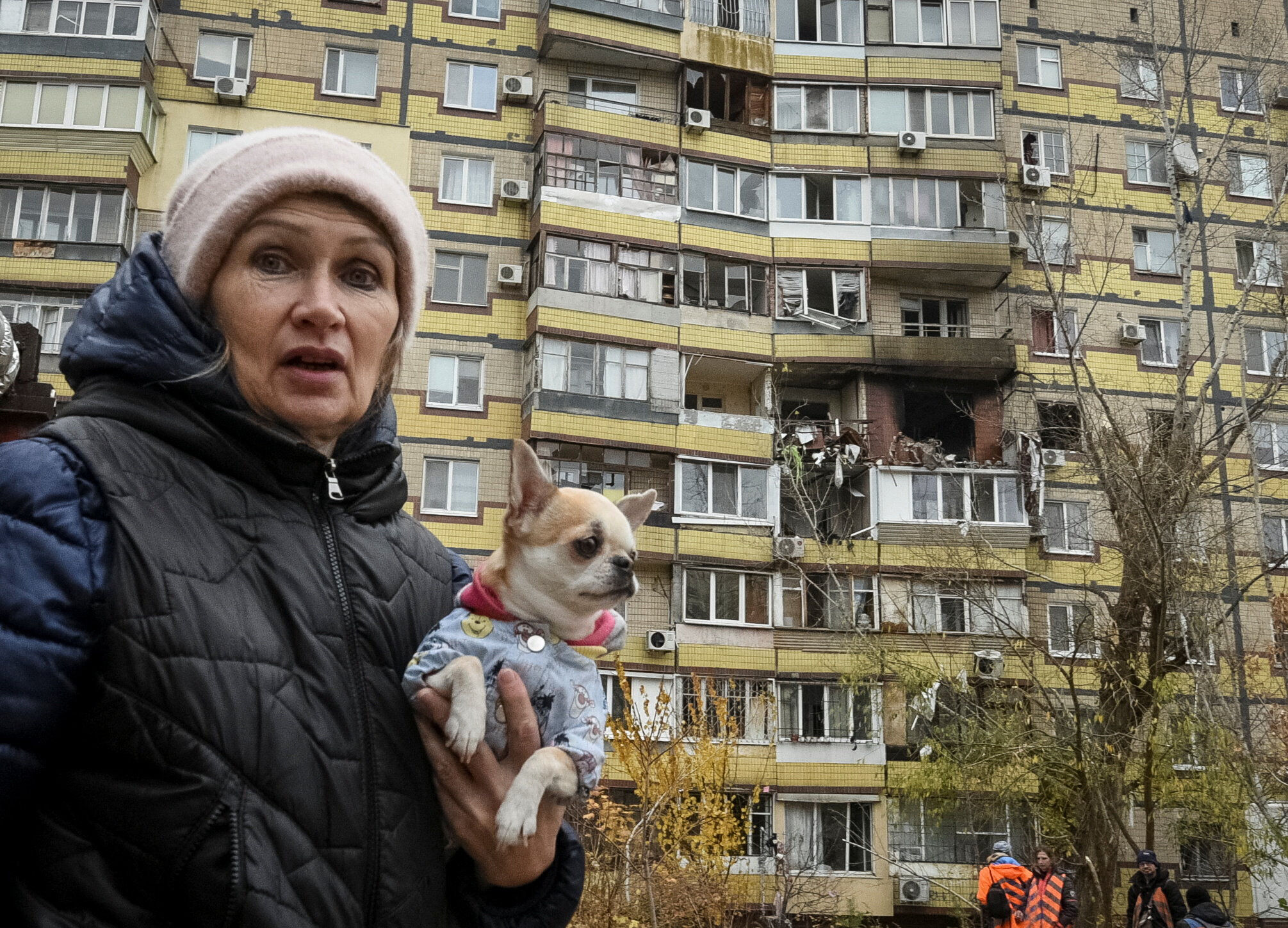 ▲▼烏克蘭聶伯城一棟公寓遭無人機擊中，造成3死12傷。（圖／路透）