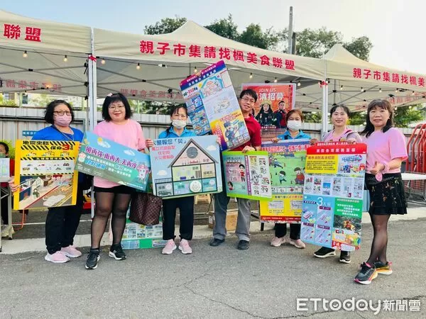 ▲麻豆分隊結合東璘運動城市集設攤宣導，吸引民眾停留學習防災知識。（記者林東良翻攝，下同）