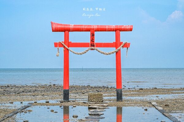 ▲▼佐賀景點推薦「太良町大魚神社海中鳥居」潮汐落差可達六米！（圖／部落客周花花提供）