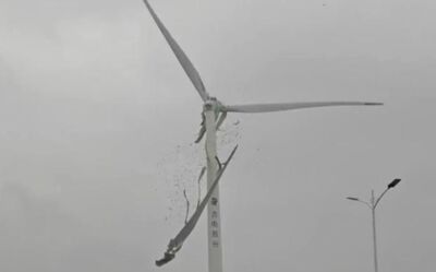 九江風電機組葉片斷裂 玻璃纖維碎片四散墜落