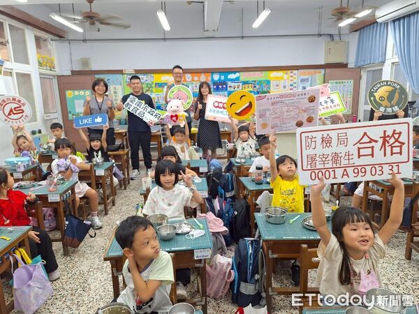 ▲台南市校園午餐恢復使用可溯源國產豬，推出「好吃豬」節氣料理。（記者林東良翻攝，下同）