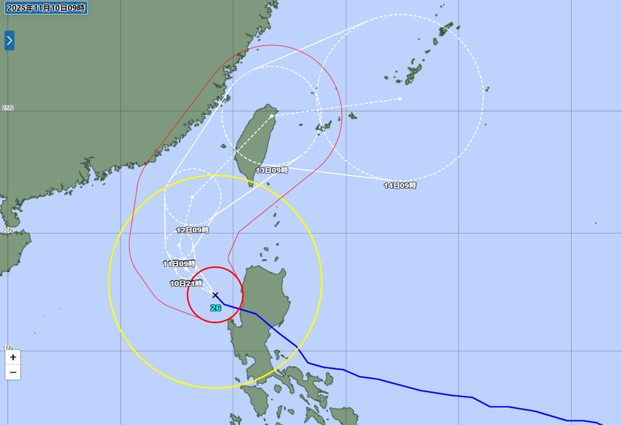 日氣象廳:鳳凰颱風從「台灣西部」登陸 13日東北部出海