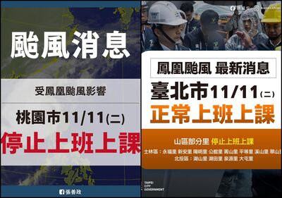 颱風假「北北基桃不同步」　網灌爆市長臉書：說好的共同生活圈呢