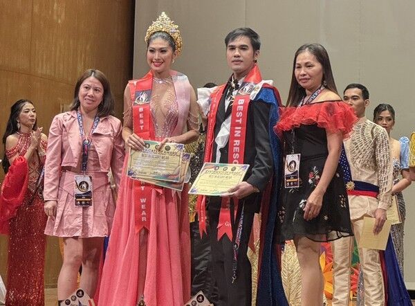 ▲在台菲律賓移工團體手作耀眼秀服